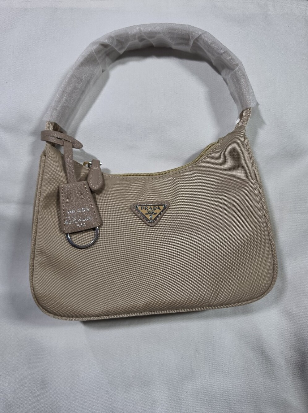 Beige Nylon Shoulder Bag